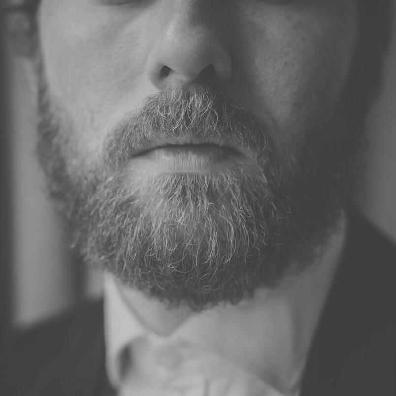 close up handsome beard elegant man